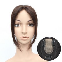 W2027 긴머리 슈퍼망 불파트 가르마형 정수리 부분가발 여름가발, 3핀7x10cm(33cm), 진한갈색