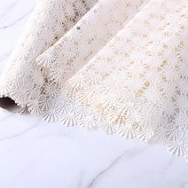 항균 레이스 매트커버 아이보리 플라워 L DC-B502, 50cm x120cm