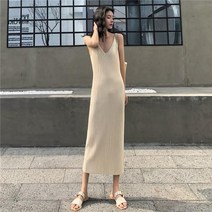 뉴욕멋쟁이 아인 민소매 니트원피스 여성 골지원피스
