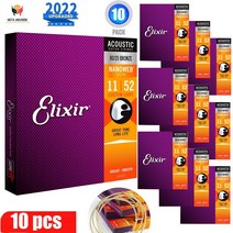 246810 세트 Elixir 11027 기타 문자열 Nanoweb 코팅 8020 방청 인청동 어쿠스틱 기타 현, 08 12052-10-46_02 4 Sets
