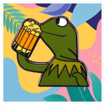 커밋뱃지 개구리뱃지 Kermit the Frog 세서미 스트리트 봉제인형 캐릭터 핀뱃지