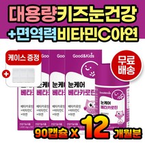 대용량 유아용 키즈 베타카로틴 눈건강 면역 영양제 씹어먹는 4살 5살 6살 7살 8살 9살 시각적응 눈영양제 시력영양제 츄어블 유아용 성장기 청소년 10대 초딩 초등학생 딸 아들