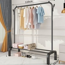 시스템 행거 옷방인테리어 파이프 드레스룸 이동형 튼튼한 이동식2단 서랍 선반, 110cm-블랙