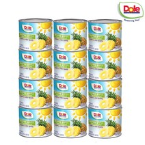 Dole 파인애플 슬라이스 439g x 12 열대과일 통조림 과일 병문안 아이 간식 과일안주, 단품, 단품