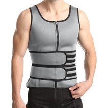 중량 조끼 운동 탱크 탑 피트니스 트레이닝 셔츠 남성 땀 스포츠 체중 감량 shapewear 바디 셰이퍼 허리 트레이너 슬리밍 속옷, XL, 더블 벨트 그레이