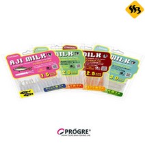싹쓰리낚시 프로그레 아지밀크 aji milk 볼락 전갱이 아징 웜, 2.0인치 그로우 실버