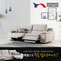[쉐우드가구] [무료업그레이드]로하스 3인용 벨기에 TERMOLST 초극세사 패브릭 전동, 색상:다크그레이