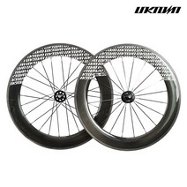 언노운 SL-80 픽시 카본 휠 80mm 앞뒤 셋트 자전거 바퀴 블랙 화이트, White Decal(Glossy), 1개