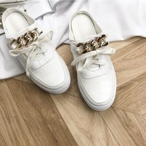 (패피주목 컬러추가) 쇼미더머니 골드 금장 체인 어글리슈즈 키높이 운동화 화이트 기본컬러 대학생 소풍 수학여행 코디 드라이빙 운동 헬스장 발이편한 착화감좋은 운전 스니커즈뮬 3cm