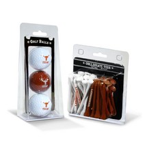 Team Golf NCAA 팀 마크 프린트 골프공 3개 & 2.75인치 규정 골프 티 50개, Texas Longhorns