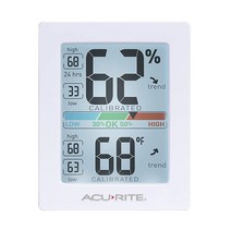 AcuRite 프로 습도계 및 온도계 터치 활성화 백라이트 화이트, 아큐라이트