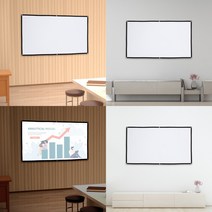 이동형 빔프로젝터 스크린 186X105CM 캠핑용스크린 벽걸이스크린 가정용스크린