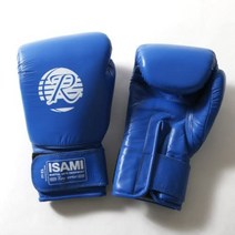 ISAMI 이사미 스파링 복싱 글러브 가죽 (화이트 8 oz), 블루
