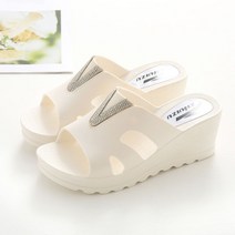Z3JC 여성 웨지힐 컴포트 비치 슬리퍼 미끄럼방지 쿠션창 통굽 웨지힐 샌들
