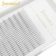JINYANHUA 3D 소프트 내추럴 밍크 속눈썹 수제 프리메이드 볼륨 팬 연장 메이크업 팜므 인조 3 줄 12 줄, 01 0.10mm_03 10mm_04 D, 01 2D 12rows