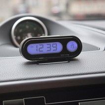 차량용 부착식 LED시계 온도계 대쉬보드 자동차시계, 단품