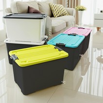 모던베이직 플라스틱 리빙박스 차콜 40L 55L, 55L 차콜 핑크, 1개