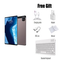 태블릿 글로벌 버전 패드 에어 프로 8 인치 12 코어 google play wps office 12gb ram 640gb rom 7800mah 4g lte 5g wifi pc, 12g 640g 키보드, 유럽 ​​연합, 자주색