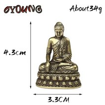 부처님 부처 레트로 황동 Sakyamuni 동상 미니 휴대용 포켓 앉아 조각 홈 인테리어 사무실 책상 장식 장식품127156, Buddha statue
