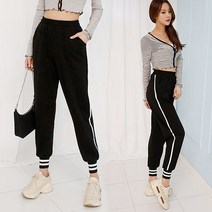 제이피플 -다꾸시보리바지 여성용 트레이닝바지 츄리닝 요가복 조거 밴딩와이드