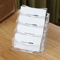디자인 4단 명함꽂이 아크릴 POP 쇼케이스 디저트 음료 쿠폰 음식점 상점 차량 영업점 회사, 투명