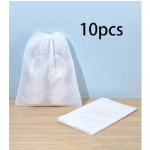 졸라매는 끈 신발 보관 가방 노란색 방지 건조 가방 여행 졸라매는 끈 부츠 천 보관 신발 방진 주최자 가방 вакуумные пак, 엘(32x38cm), 10개