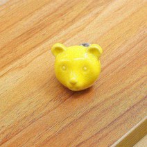 샷시 방문 프젝트창 손잡이 교체 방문 문고리 잠금핀 폴딩도어 히든도어 수입가구 문 손잡이 lba 유럽 현대 어린이 39s 도어 핸들 세라믹 만화 곰 핸들 7 색 동물 서랍 신발, 노란색