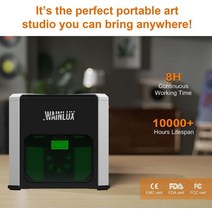 레이저 각인기 날인기 Wainlux K6 프로 조각기 CNC 3000mw 블루투스 호환 DIY 로고 데스크탑 우드 라우터 커터 프린터, UK_02=Standard