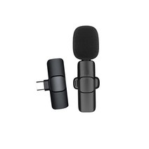 USB C 안드로이드 폰 비디오 유튜브 페이스북 라이브 스트림 블로그 인터뷰 자동 동기화 클립온 플러그 플레이용 무선 라발리에 마이크(앱 또는 블루투스 필요 없음) 355532, Type-C