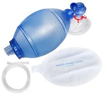 방연마스크 산소 마스크 ambu 수동 라텍스 pvc resuscitator 가방 1600ml 저수지 산소 가방 자조 구조 장치, 성인 2000ml