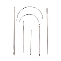7pcs 핸드 재봉 바늘 수리 키트 장식품 카펫 가죽 곡선 캔버스, 은, 은