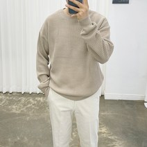 아도르클래식 머치 20컬러 하찌 라운드 세미 오버핏 긴팔 커플니트