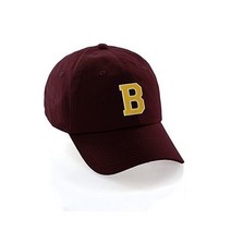 IW Hatgear 커스텀 모자 A to Z 이니셜 글자 클래식 야구 버건디 화이트 골드 야구모자 캡모자