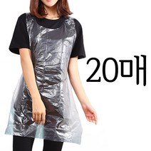 베이샵 간편 위생 다용도 1회용 PE 비닐 투명 앞치마, 방수 비닐 앞치마 25개, 수량