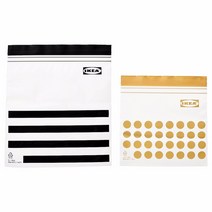 이케아 이스타드 지퍼백 블랙옐로 60P 1L(18x19cm)+0.4L(15x13cm) 폴리에틸렌, 1개