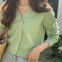 여성가디건 크롭 브이넥니트 여성 봄자켓 아우터 여자니트 봄옷 봄신상