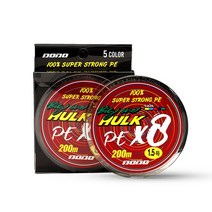 싸파 도도 빅원 헐크 광어 전용 오색 낚시 줄 P.E 라인 200M, 1.5호