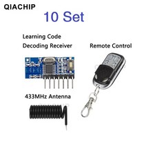 리모컨 찾기 호환 QIACHIP RF 릴레이 수신기 모듈 무선 4 채널 출력 학습 버튼 433 Mhz 제어 송신기 DI, 07 1 set