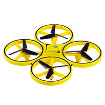 LED 야간 조명 RC 쿼드콥터 놀라운 드론 손 유도 헬리콥터 아이 장난감 선물, Yellow