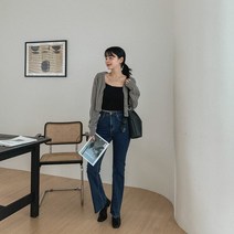 여자 다리 길어보이는 캐주얼 슬림핏 부츠컷 데님팬츠