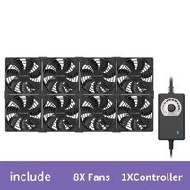 산업용 환풍기 공업용 배풍기 송풍기 teucer 12cm 대형 공기량 3000 rpm btc 마이닝 머신 워크 스테이션 캐비닛 서버 케이스 냉각 시스템 팬 키트 냉각 팬, 8 팬 1