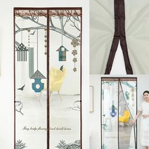 굿라이프 새집 문 모기장(100X200CM) 슬라이드방충망 원룸방충망 자동도어