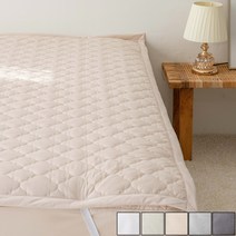 숙면에 눕다 고정밴드 순면 누빔 항균 침대패드 SS Q 슈퍼싱글 퀸, 핑크베이지