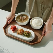 까유니아 우드트레이 팔각 나무 카페 쟁반 트레이, 정팔각 트레이 (30cm x 30cm)