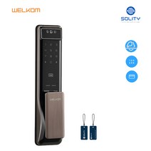 [KT알파쇼핑][셀프설치] 웰콤 WSP-2900A 안면인식푸시풀도어락 카드키 현관문번호키 얼굴인식도어락, 택배발송