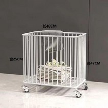 철제 빨래 세탁 바구니 스테인레스 올 스텐 바퀴달린 카트 대용량 북유럽 스타일 럭셔, 1.White a3