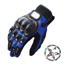 HK 오토바이 터치장갑 + 오토바이 스티커, 블루