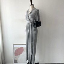 에르디테 / 출근 오피스 휴가 룩 스판 끈 벨트 반팔 점프슈트 2컬