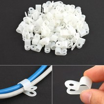 전선클램프 9mm 100pcs 케이블클램프 케이블 전선고정 선정리, 케이블 전선 클램프 100개 선고정기 지름 9mm 중형
