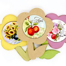 꽃모양 원타일 냄비받침 고밀도 mdf 반제품 P-01-119, 나무틀만1개